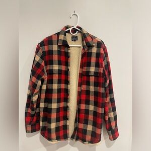 J Crew Fleece Lined Flannel Jacket